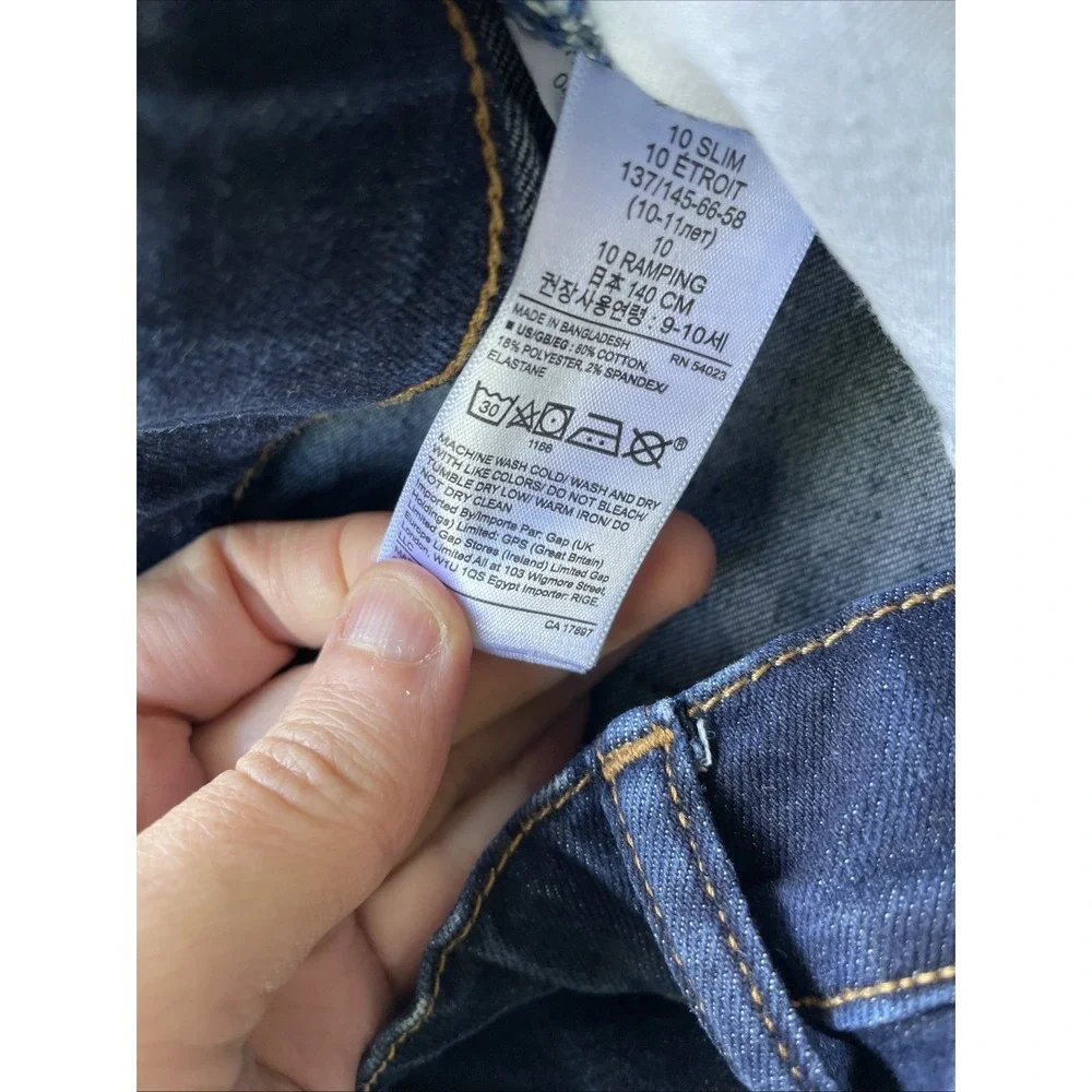 Gap Kids Girls‎ Slim Bootcut Jeans Size 10 Dark Wash Stretch Denim 24